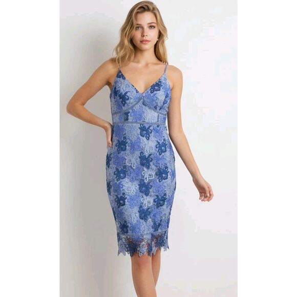 Lulu's Dresses & Skirts - Lulus Dress SMALL Endless Elegance BLUE Multi Lace Bodycon Boho Cottage NWT Lace